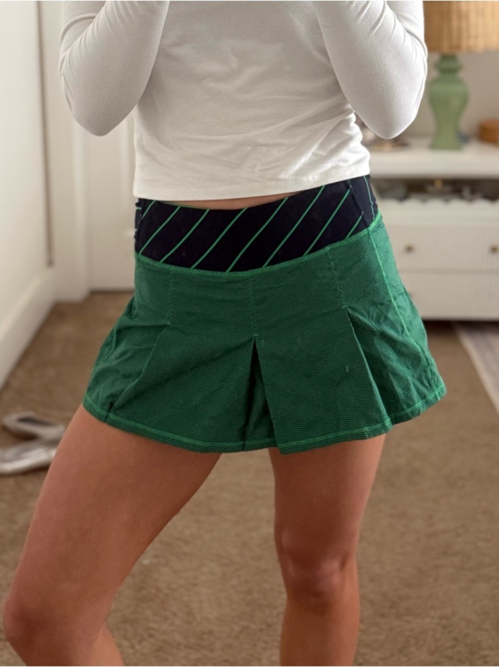 lululemon athletica Green Athletic Skort with Navy Waistband